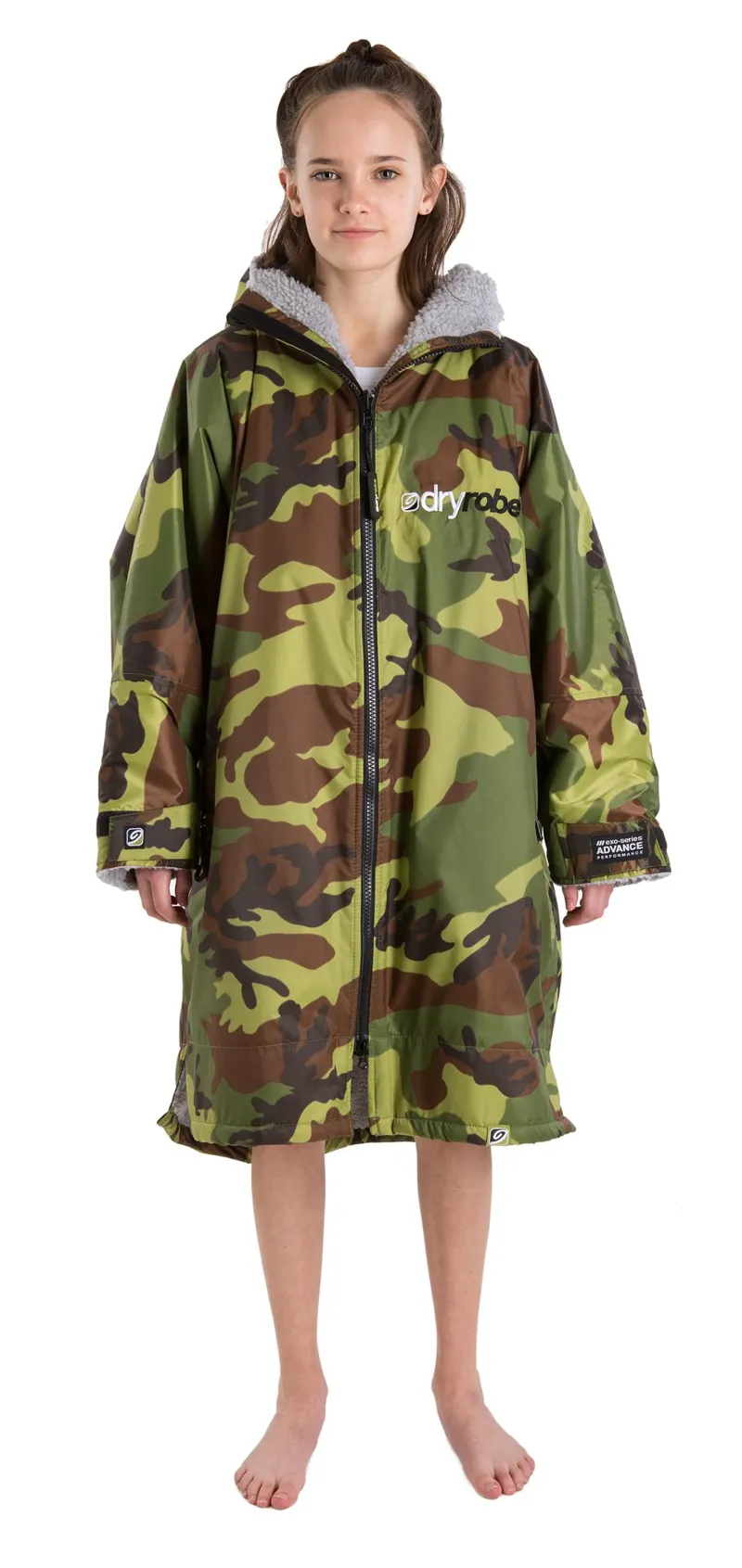 Dryrobe Kids Long Sleeve Camo/Grey-1